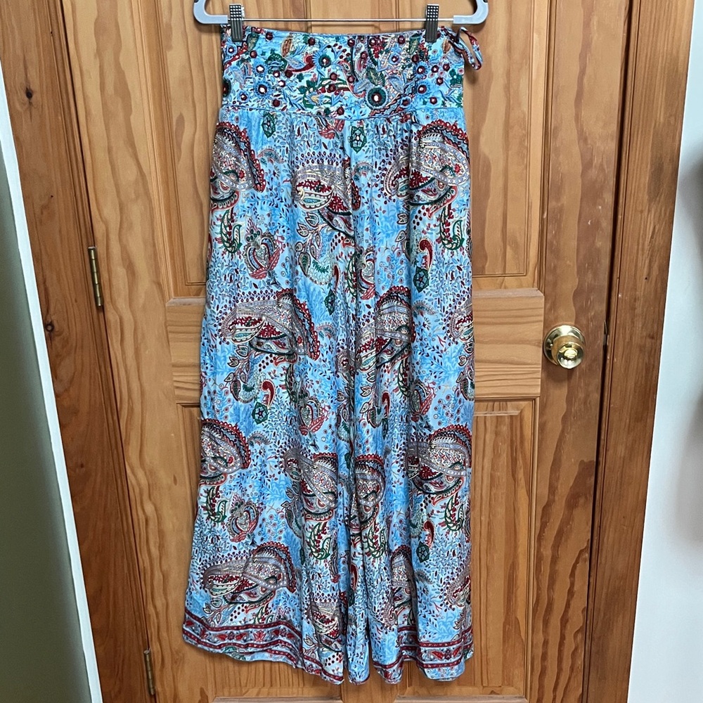 Bohemian Blue Paisley Maxi Skirt/Pants